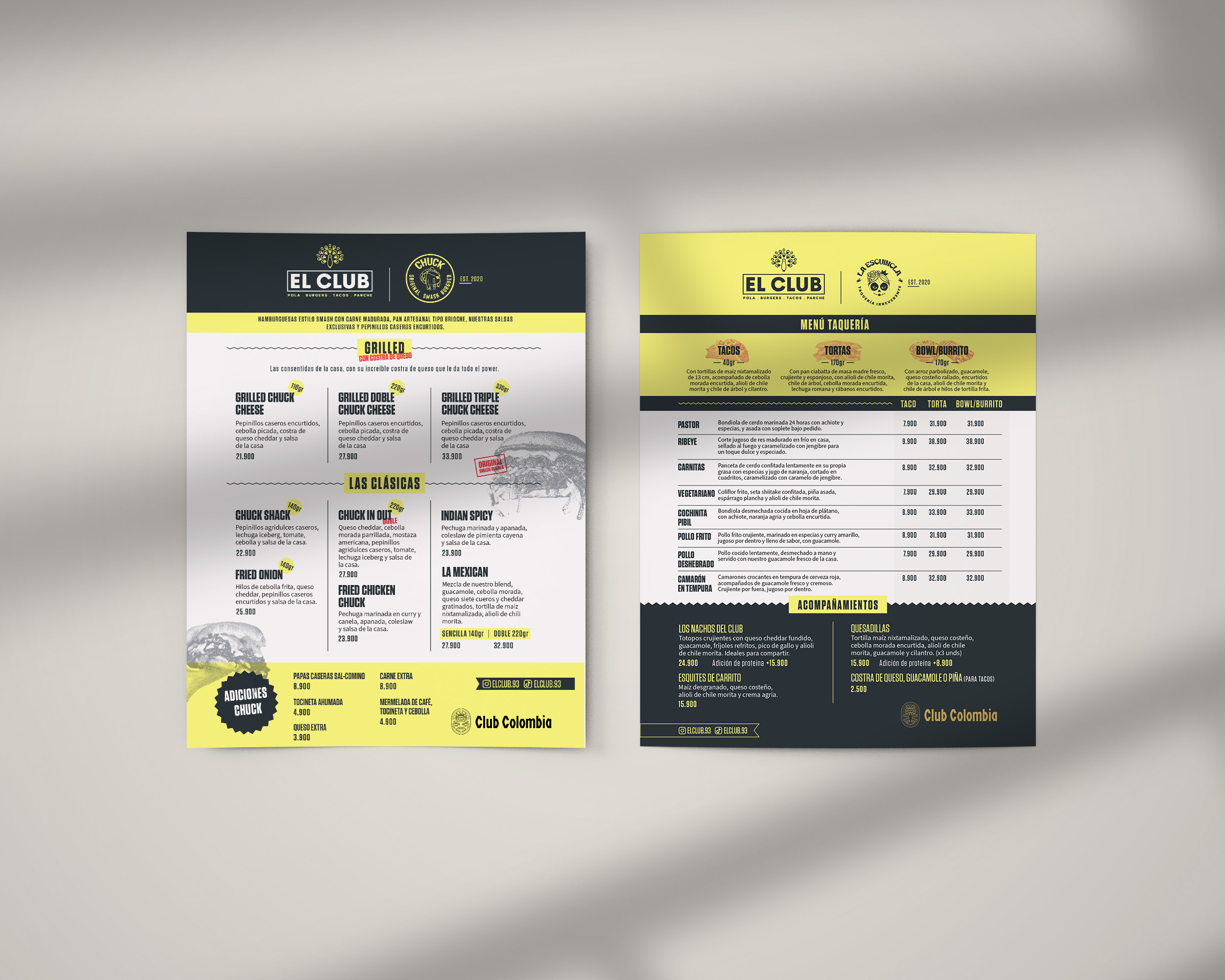 Diseño de menú para restaurante en Bogotá