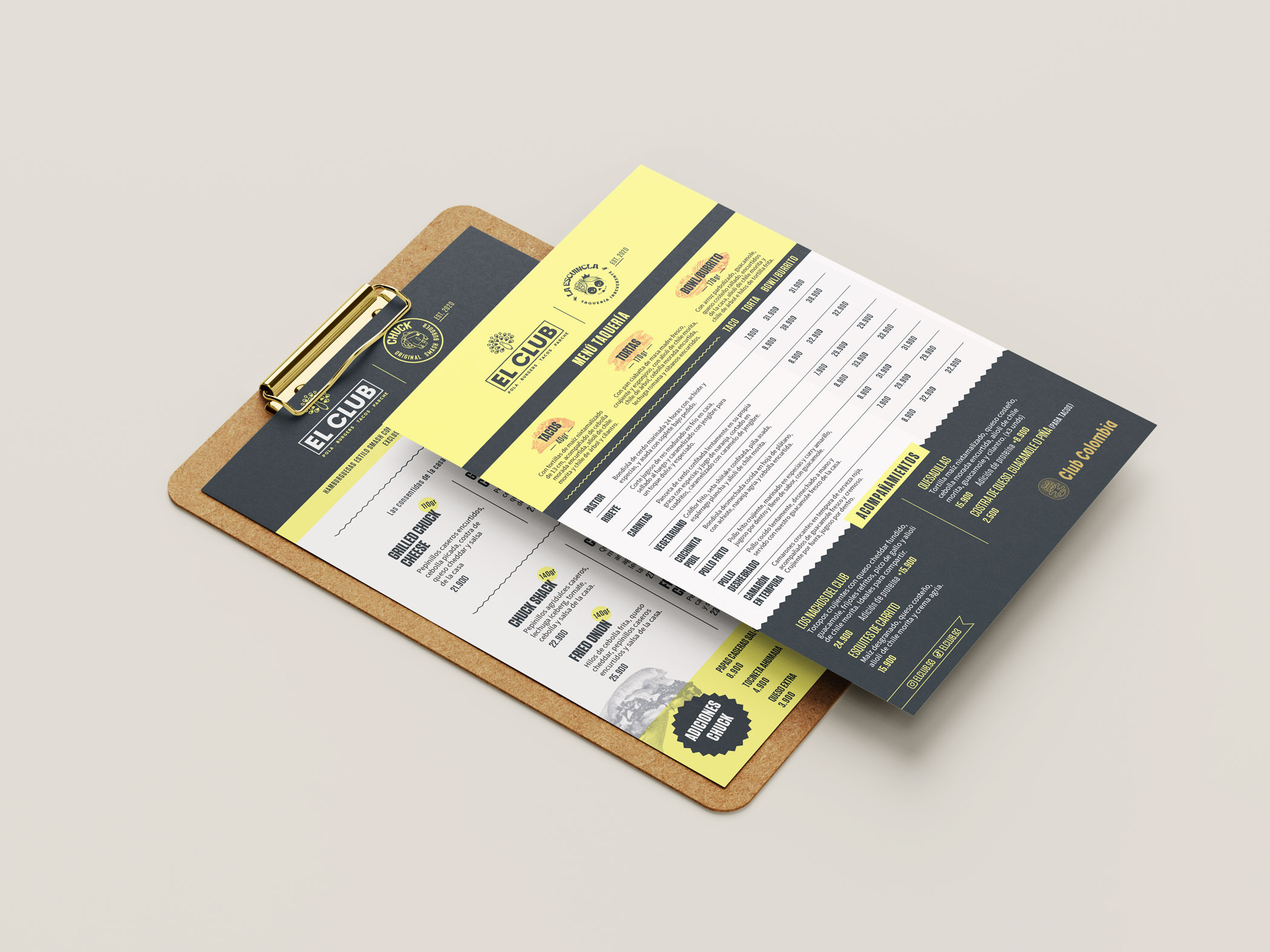 Diseño de menú para restaurante en Bogotá